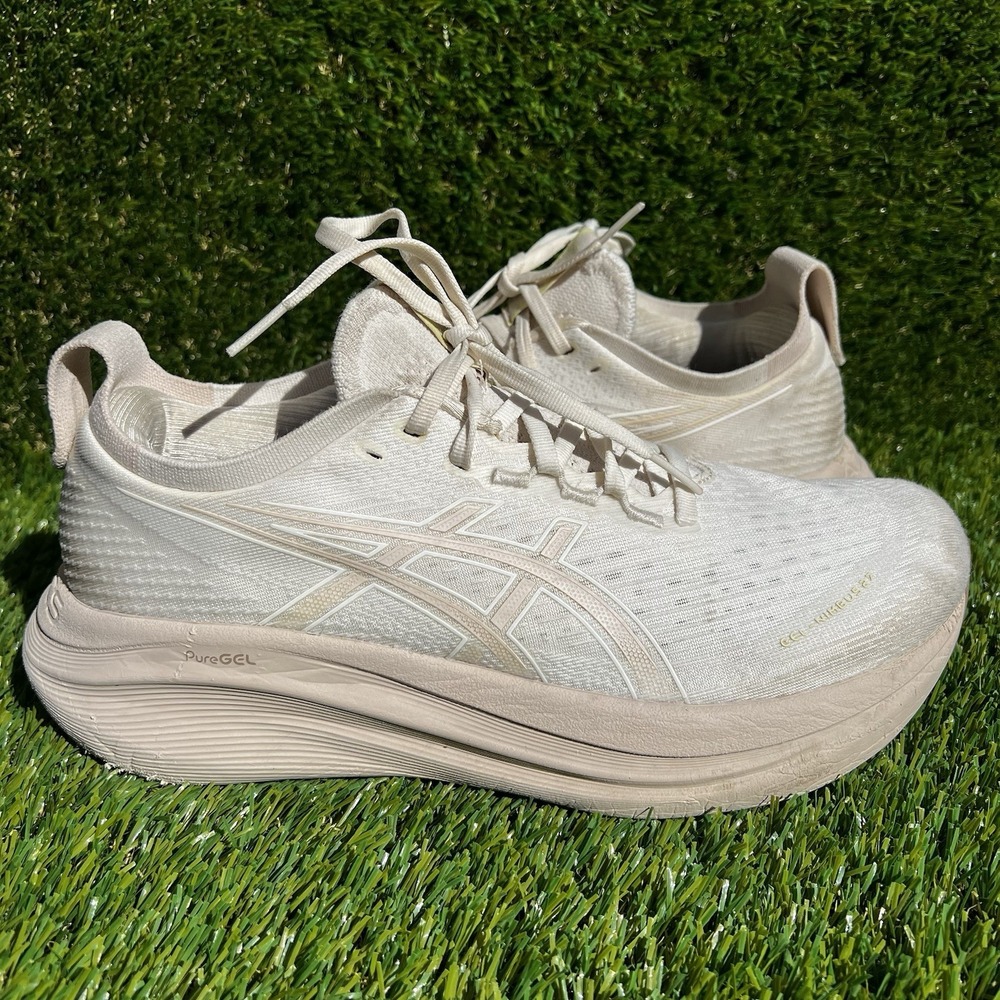 ASICS Shoes Women Size 9.5 Gel Nimbus 27 Cream Mineral Beige 1012B753-102